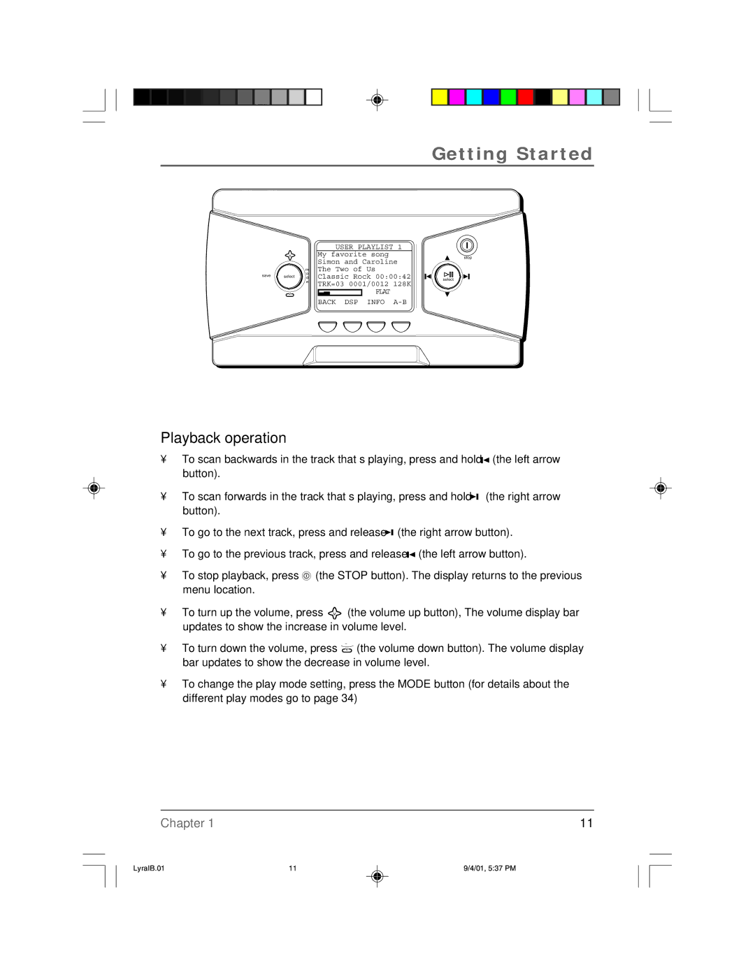 RCA RD2800 manual Playback operation, User Playlist 