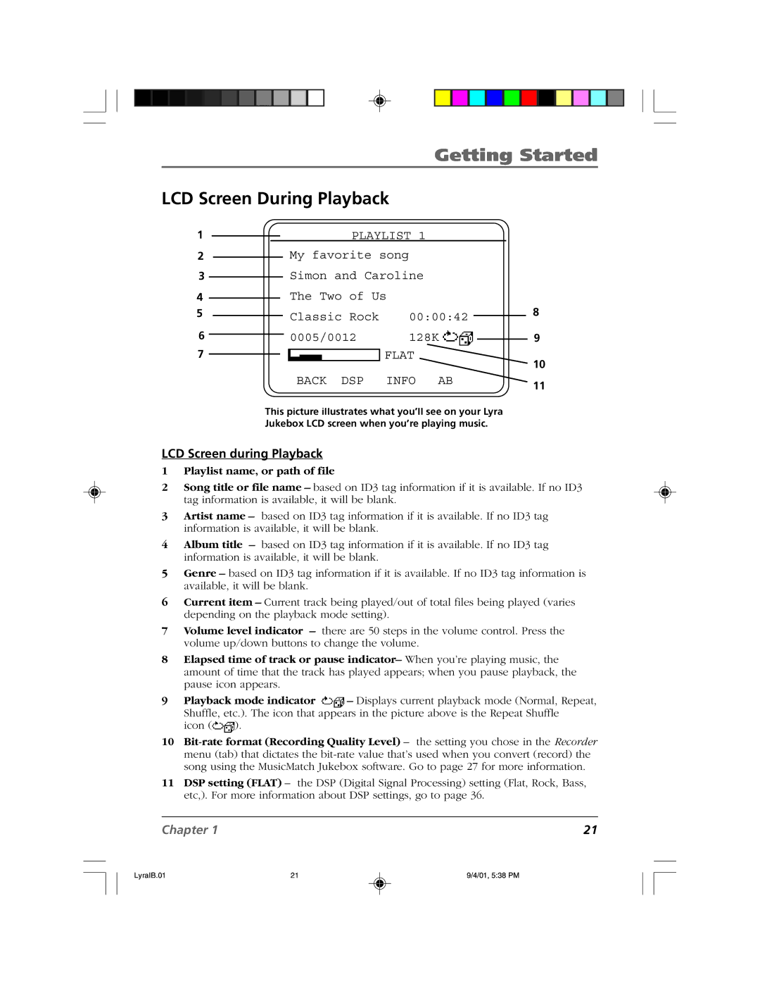 RCA RD2800 manual LCD Screen During Playback, LCD Screen during Playback 