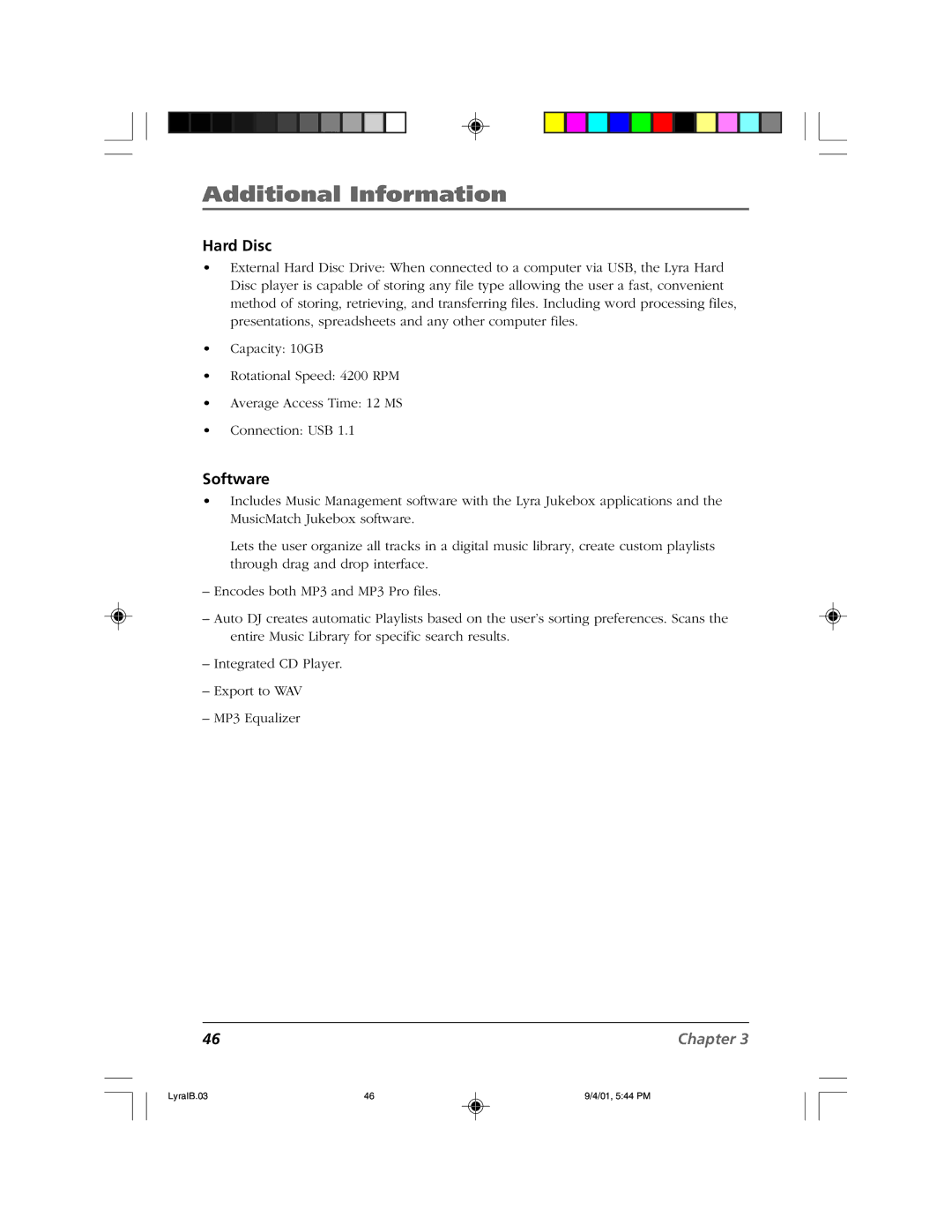 RCA RD2800 manual Hard Disc, Software 