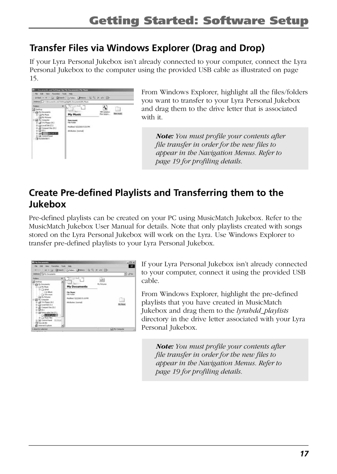 RCA RD2826, RD2825, RD2840 manual Transfer Files via Windows Explorer Drag and Drop 