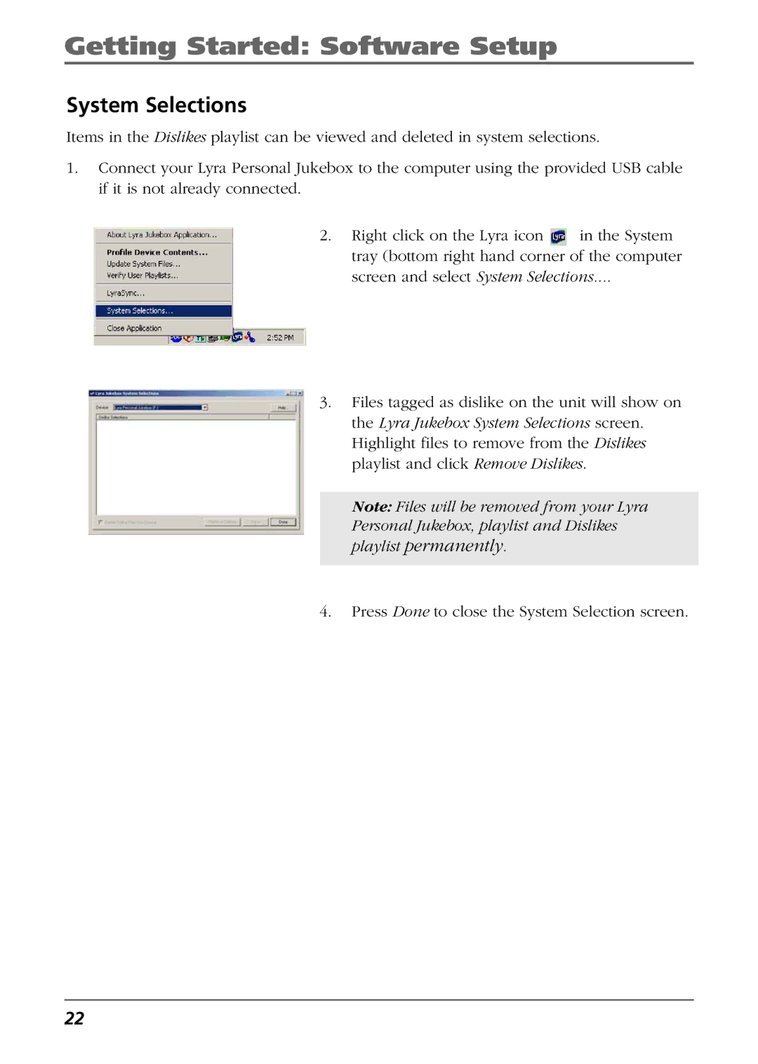 RCA RD2840, RD2825, RD2826 manual Screen and select System Selections 