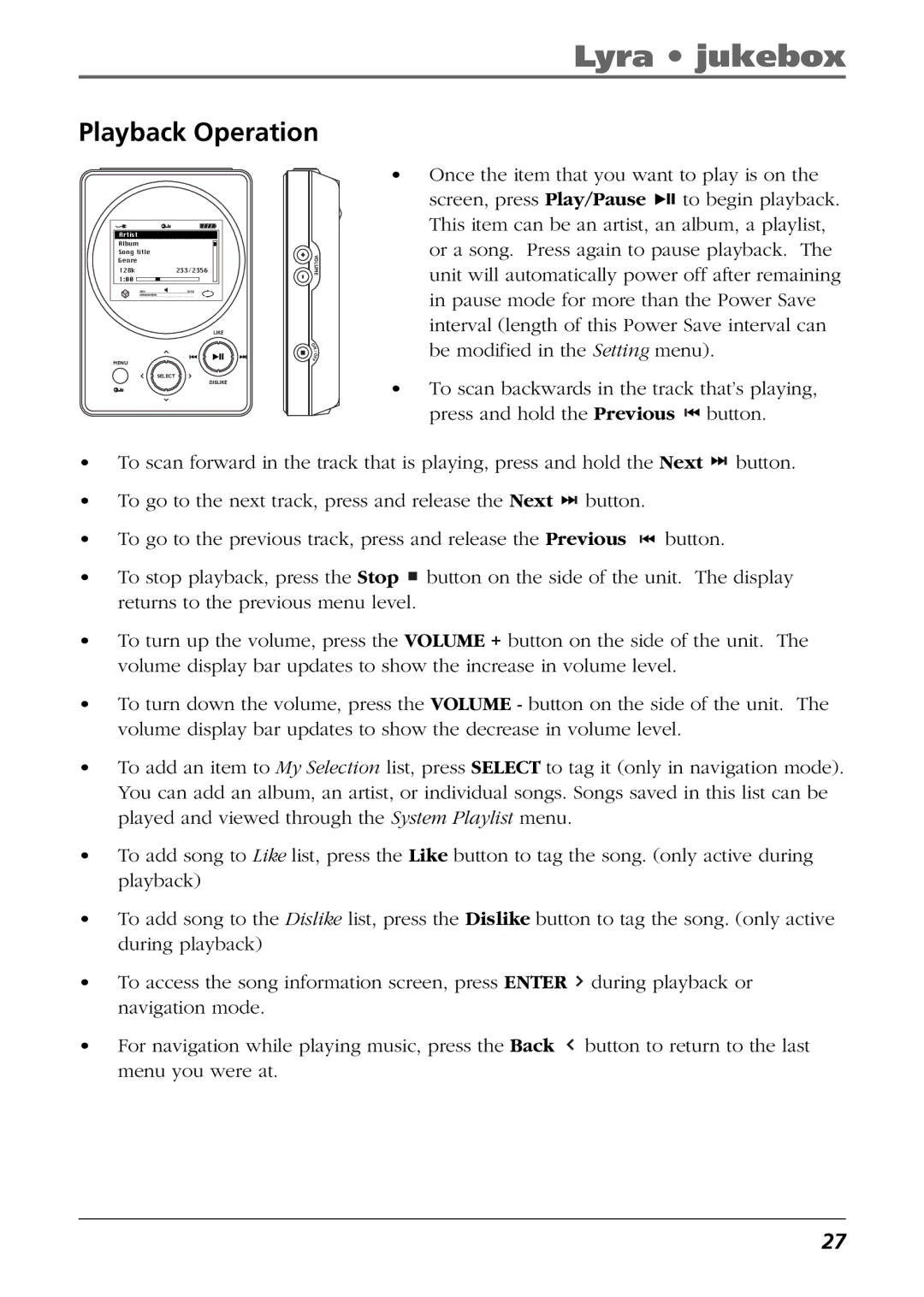 RCA RD2825, RD2840, RD2826 manual Playback Operation 