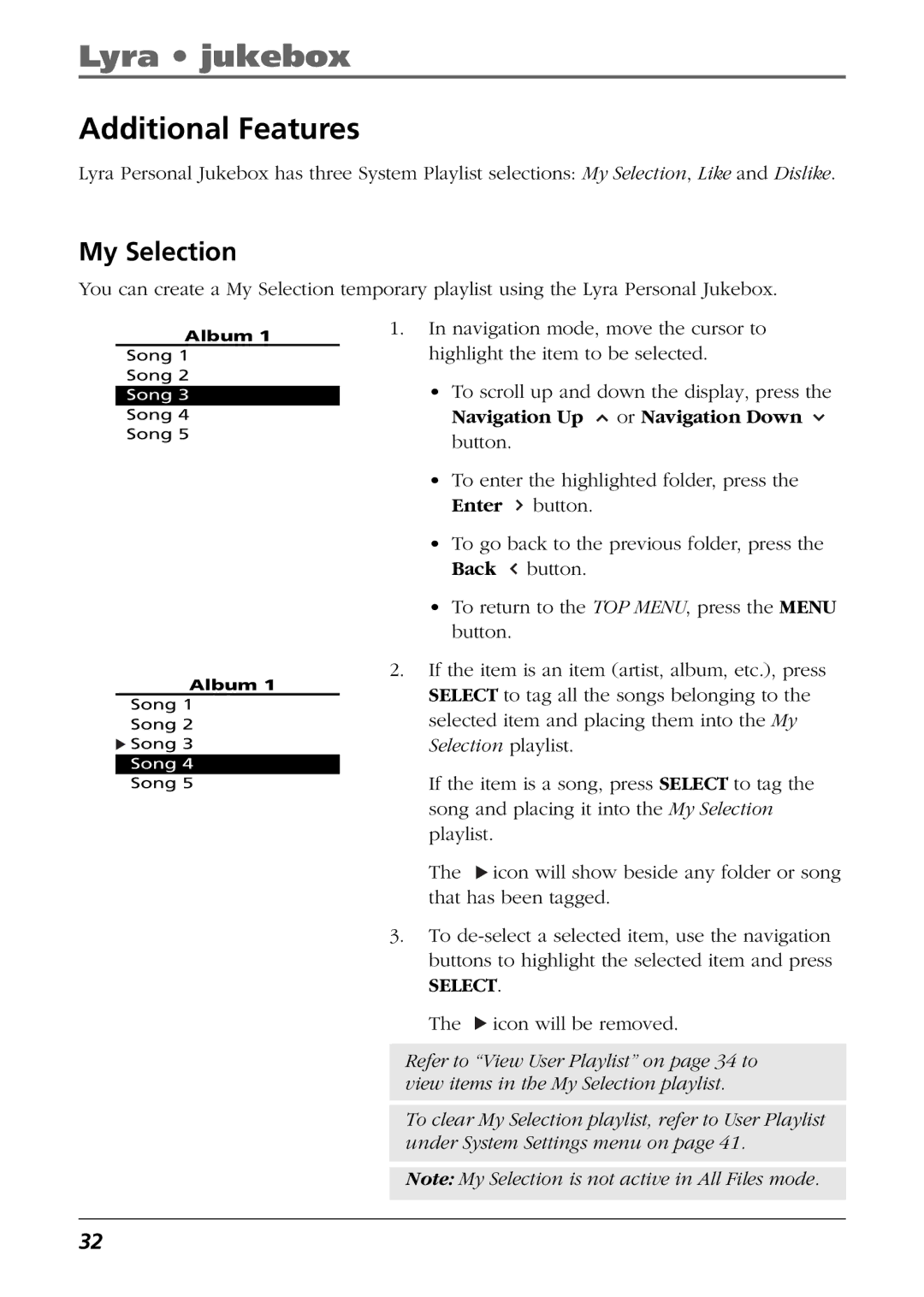 RCA RD2826, RD2825, RD2840 manual Additional Features, My Selection 