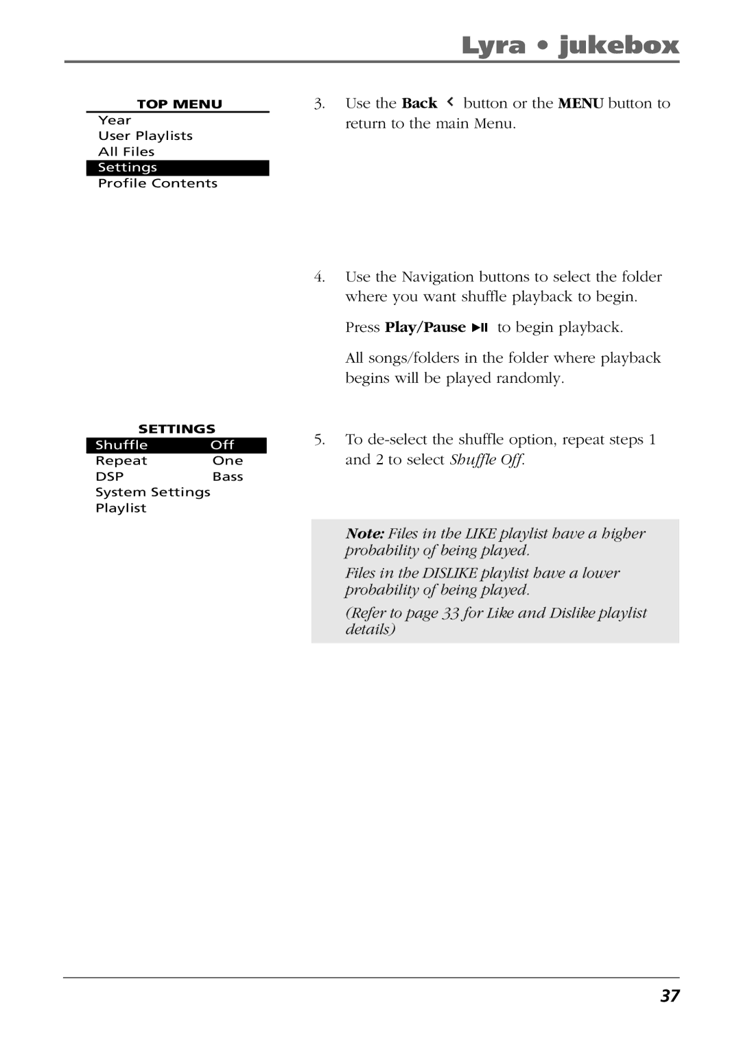 RCA RD2840, RD2825, RD2826 manual Shuffle Off 