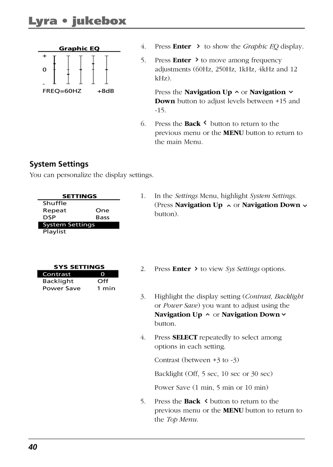 RCA RD2840, RD2825, RD2826 manual System Settings 