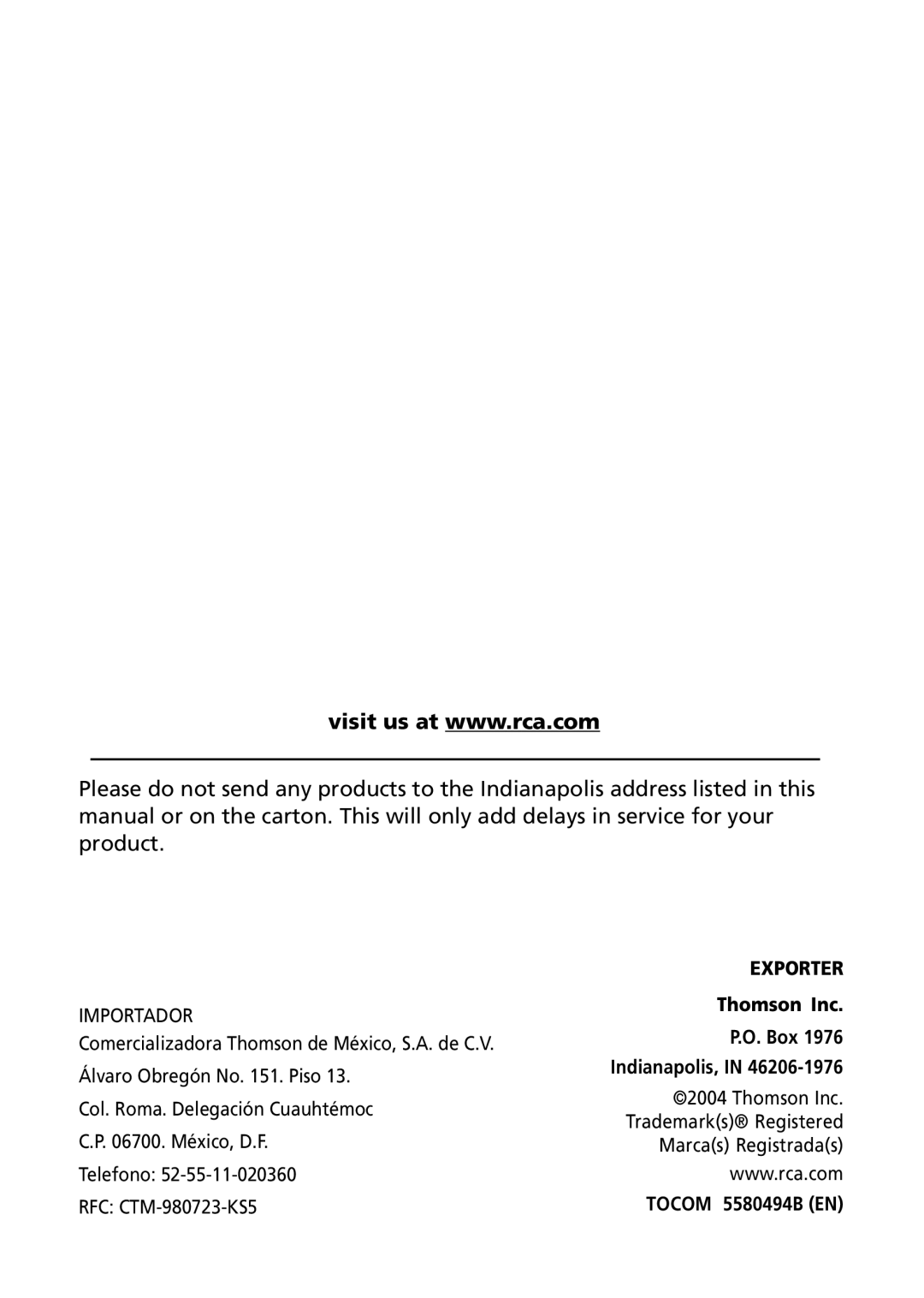 RCA RD2825, RD2840, RD2826 manual Exporter 