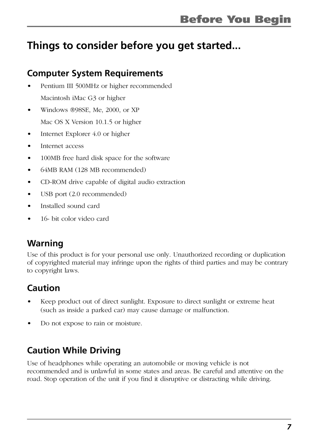 RCA RD2840, RD2825, RD2826 manual Things to consider before you get started, Computer System Requirements 