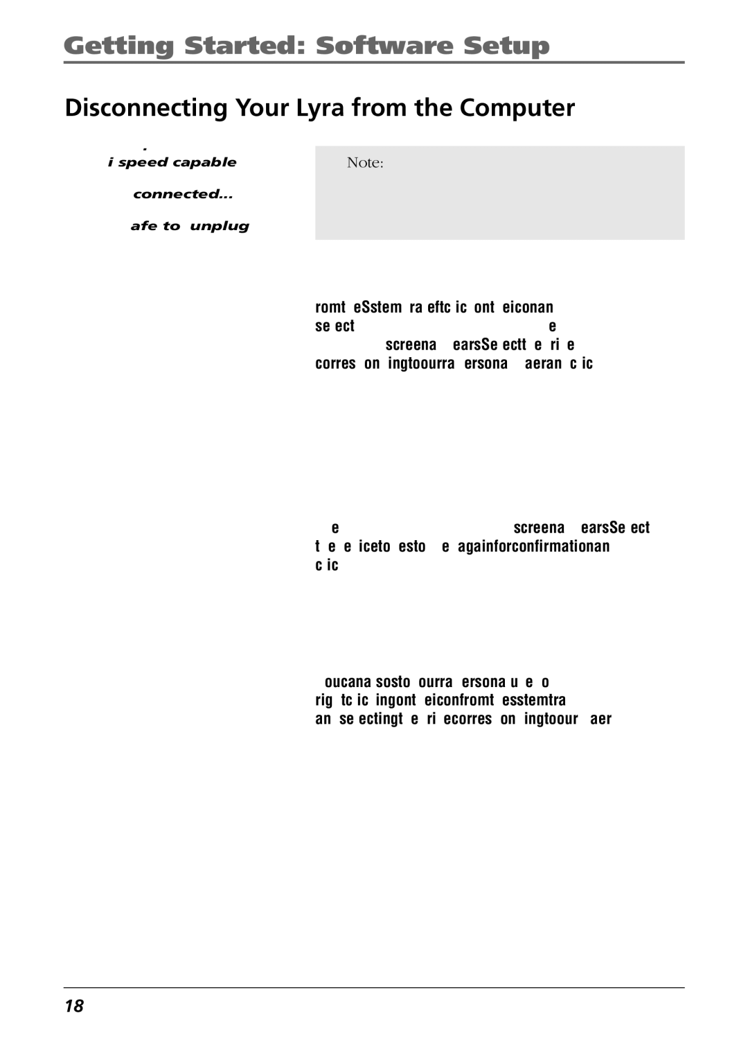 RCA RD2840 manual Disconnecting Your Lyra from the Computer 