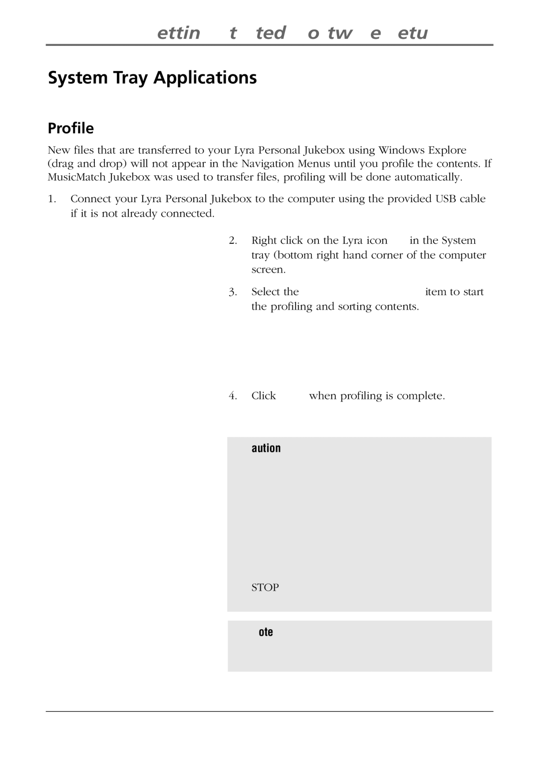 RCA RD2840 manual System Tray Applications, Profile 