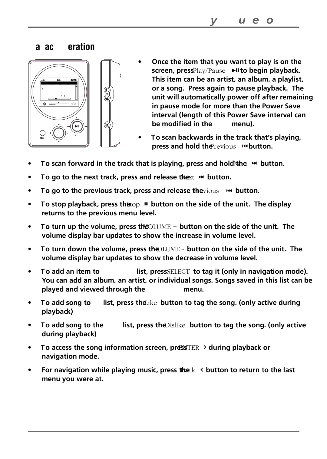 RCA RD2840 manual Playback Operation 