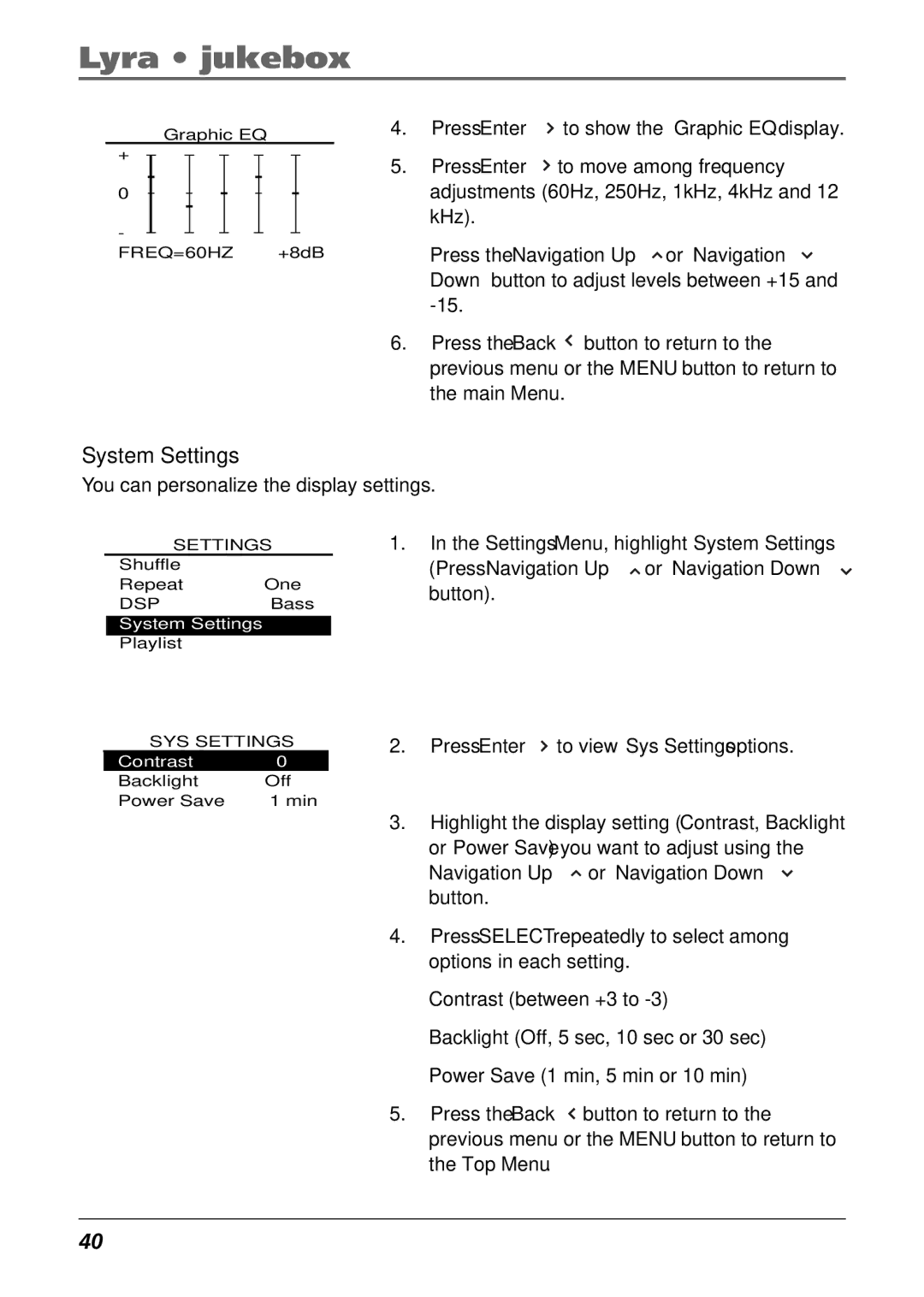 RCA RD2840 manual System Settings 