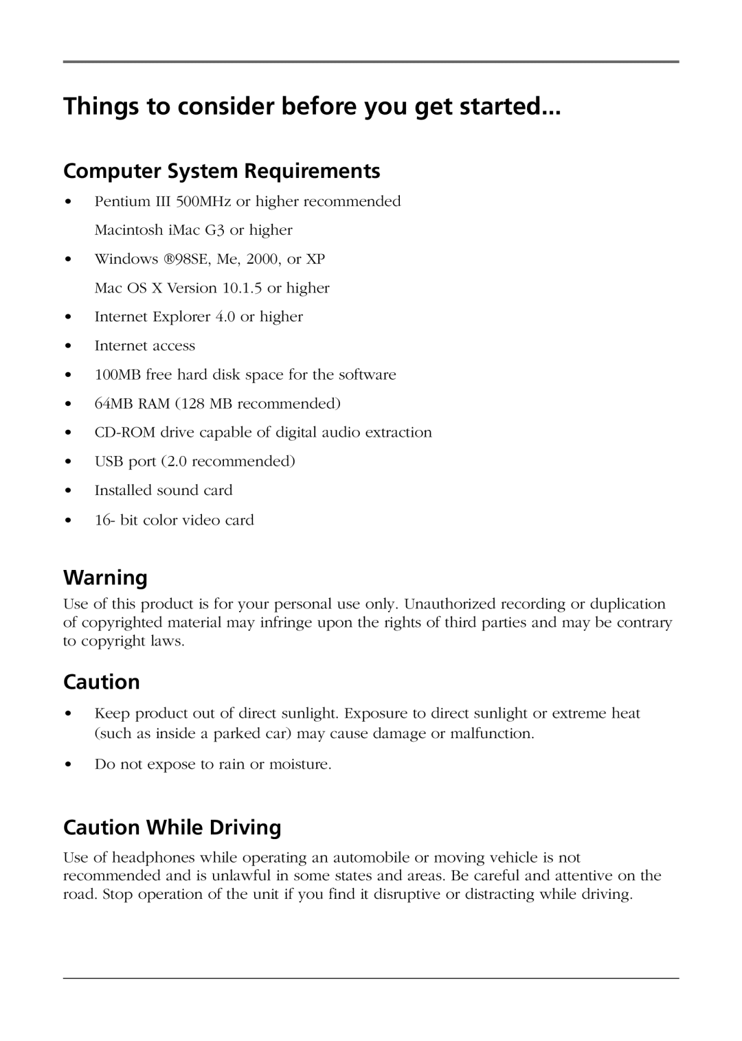 RCA RD2854, RD2850 manual Things to consider before you get started, Computer System Requirements 