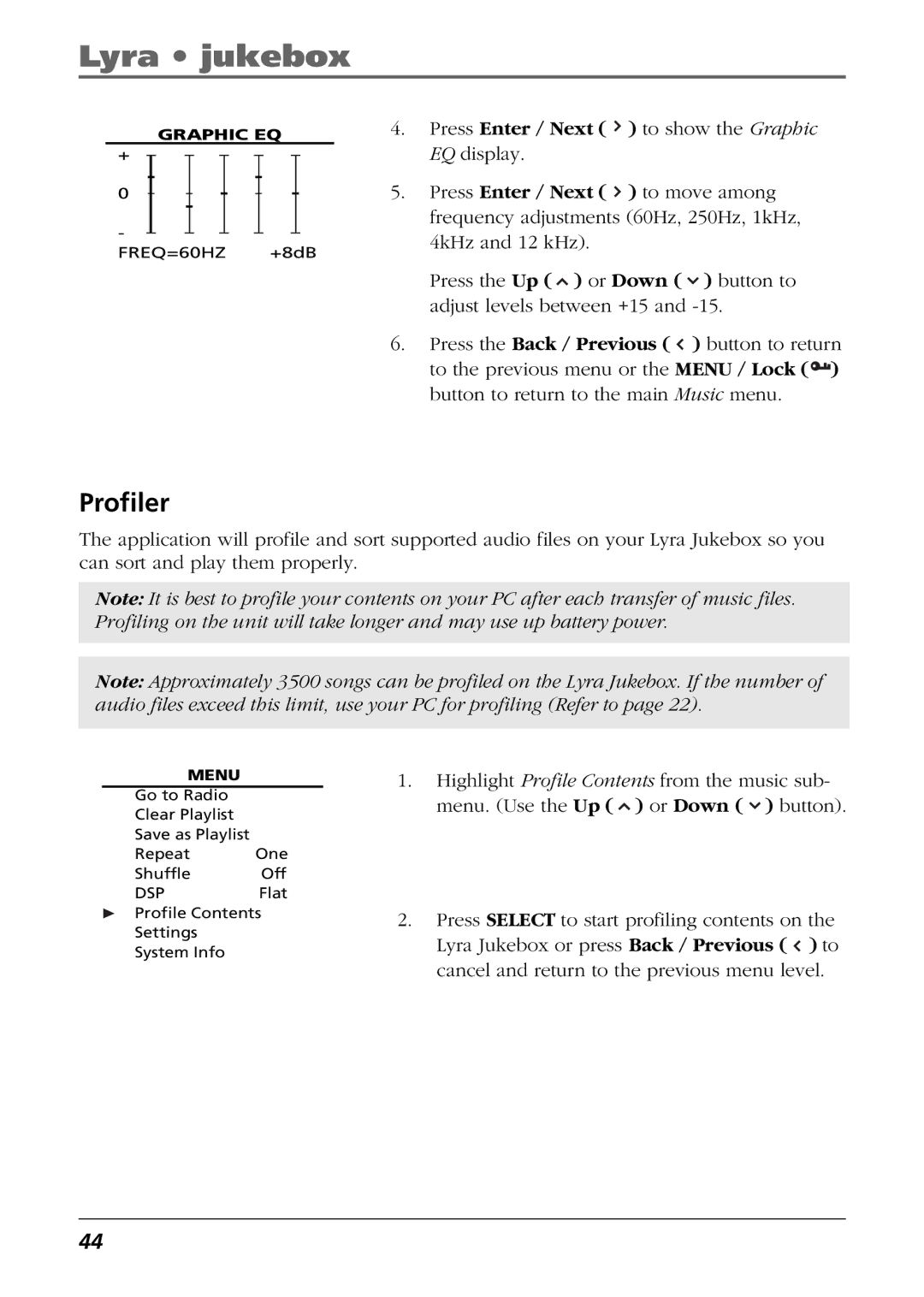 RCA RD2850, RD2854 manual Profiler 