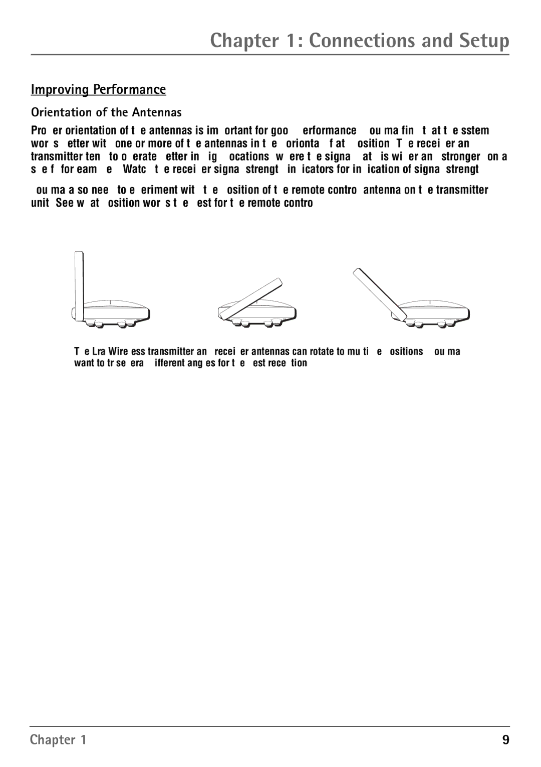 RCA RD900W manual Improving Performance, Orientation of the Antennas 