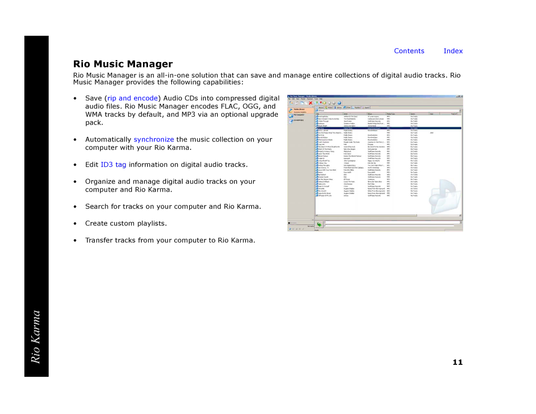 RCA Rio Karma manual Rio Music Manager 