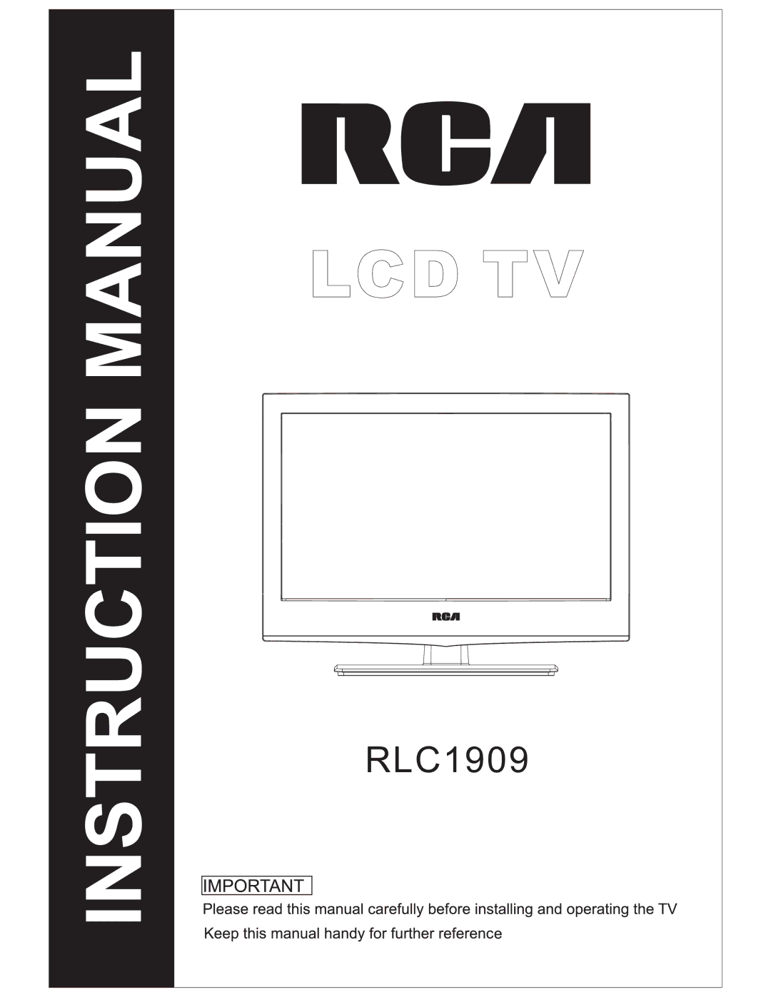 RCA RLC1909 instruction manual Lcd Tv 