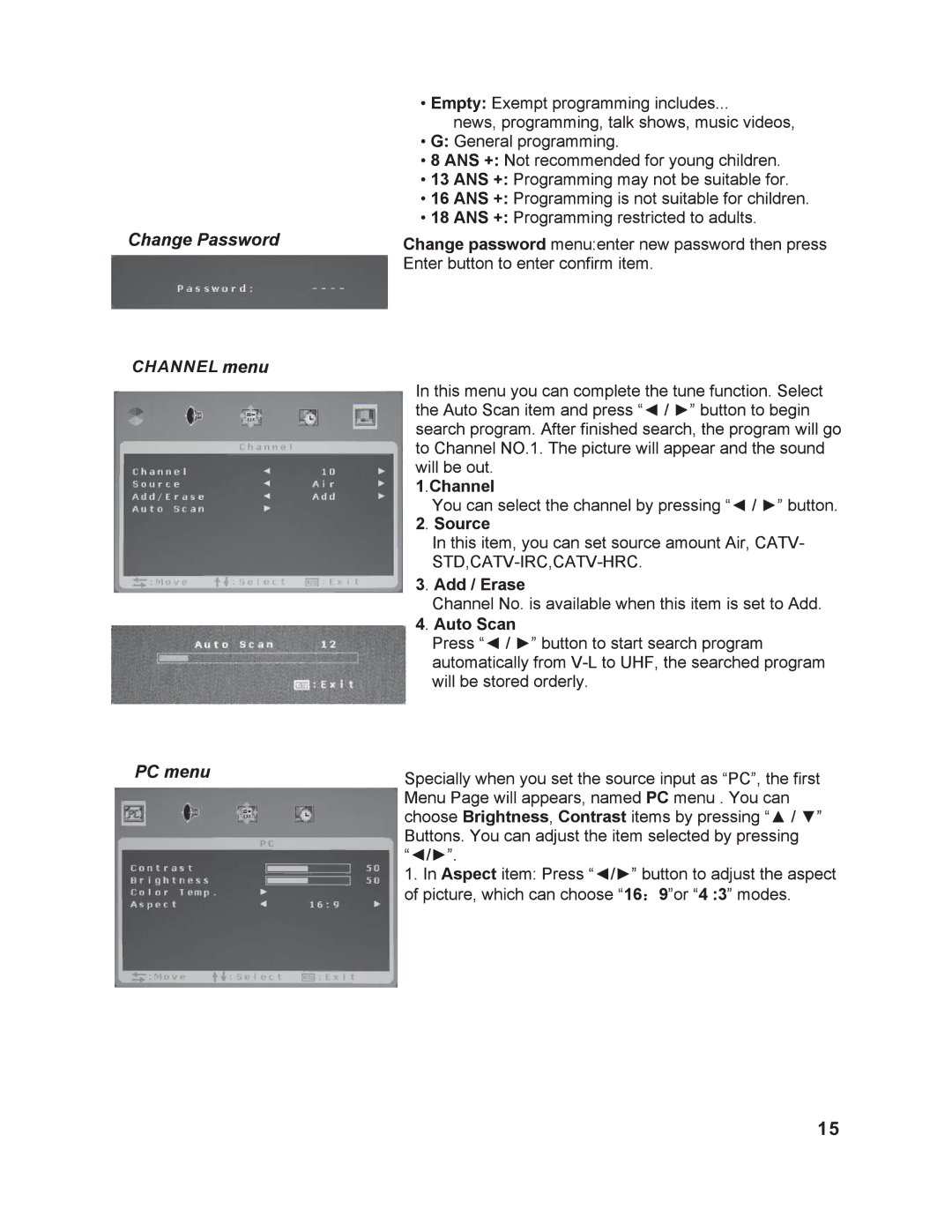 RCA RLC1909 instruction manual Channel 