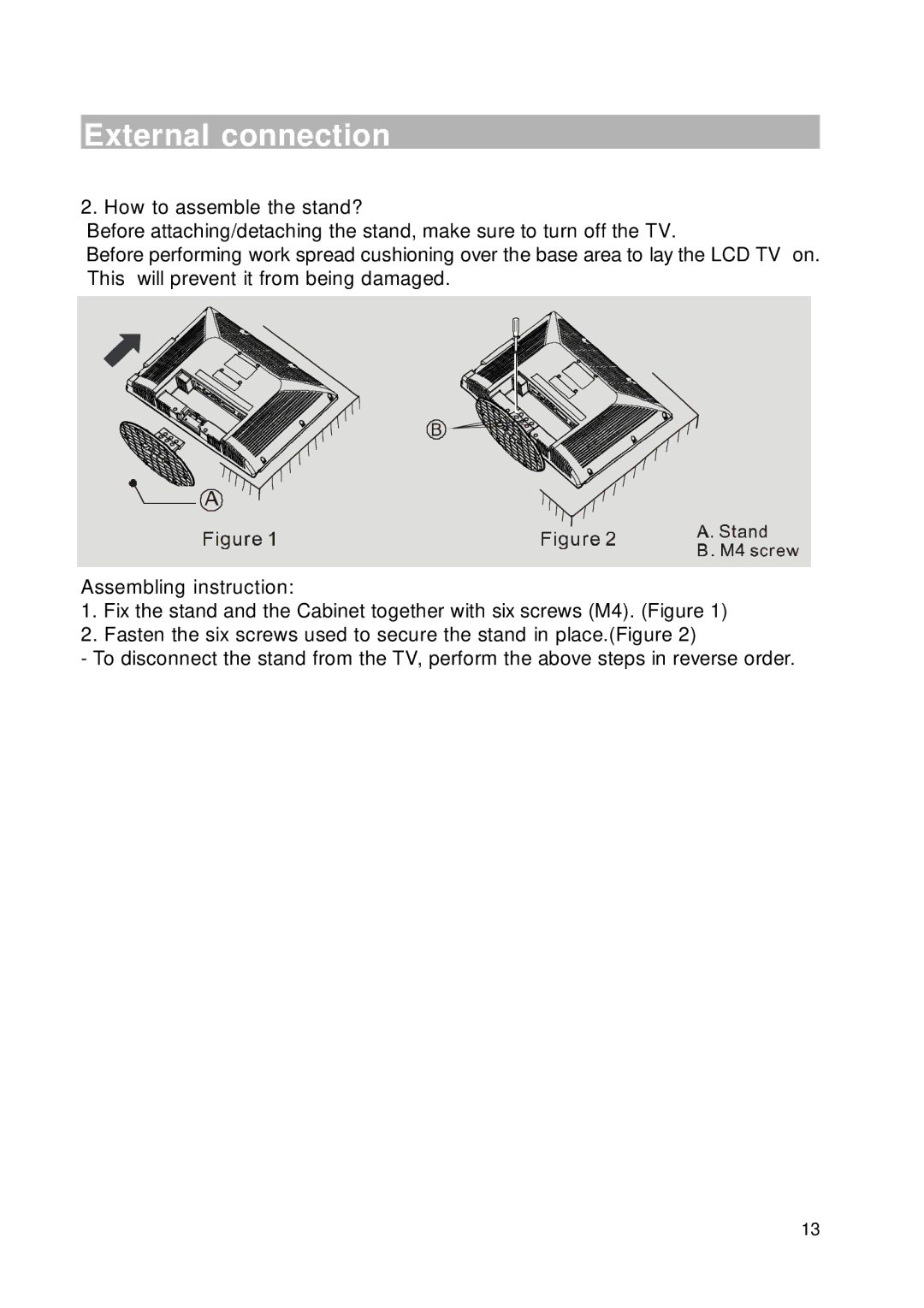 RCA RLC2226 manual External connection 