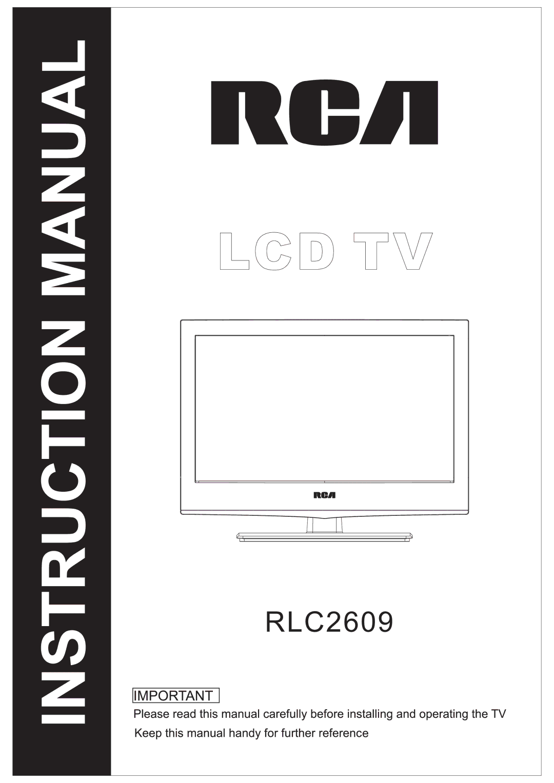 RCA RLC2609 instruction manual Lcd Tv 