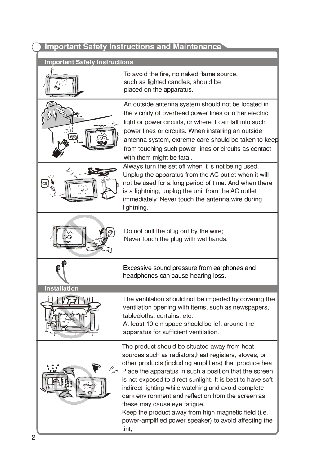 RCA RLC2626 manual Installation 