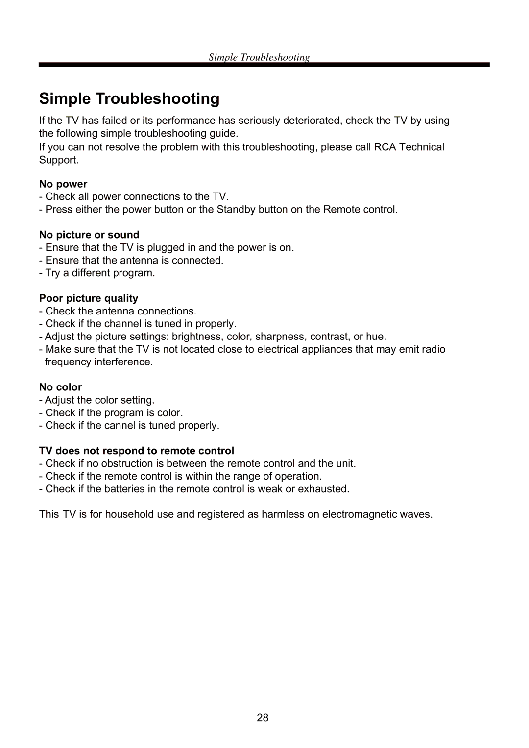 RCA RLCDV3282A manual Simple Troubleshooting 