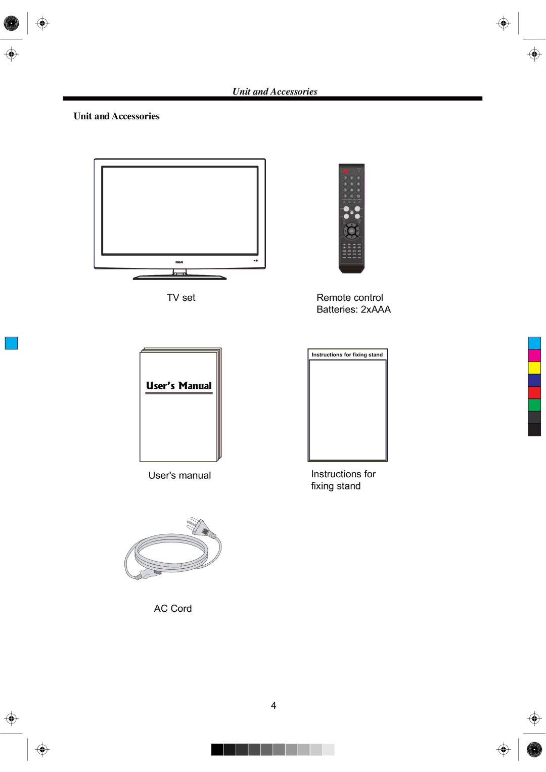 RCA RLCDV3282A manual Unit and Accessories 