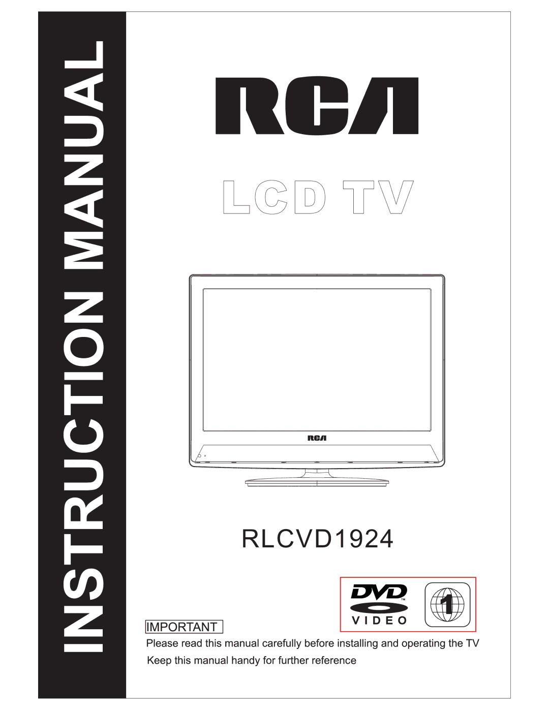 RCA RLCVD1924 instruction manual Lcd Tv 