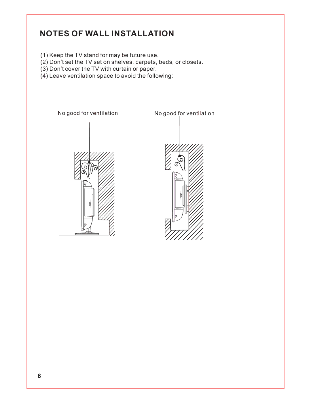 RCA RLCVD1924 instruction manual No good for ventilation 