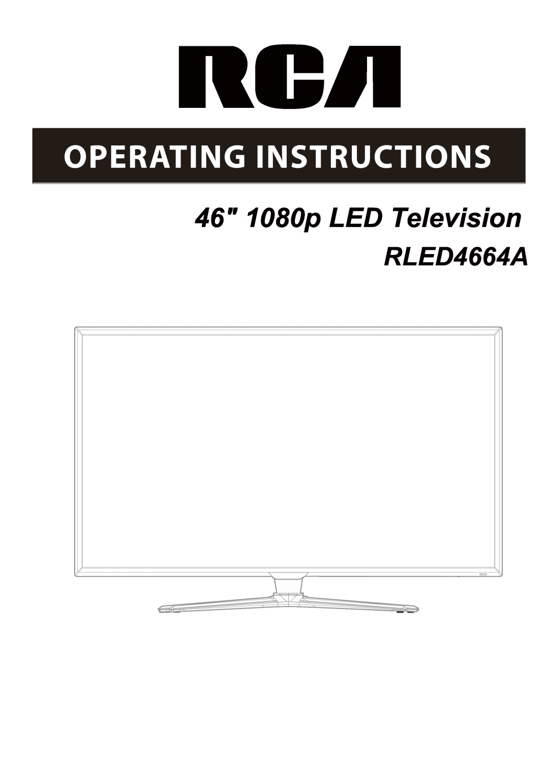 RCA RLED4664A manual 46 1080p LED Television 