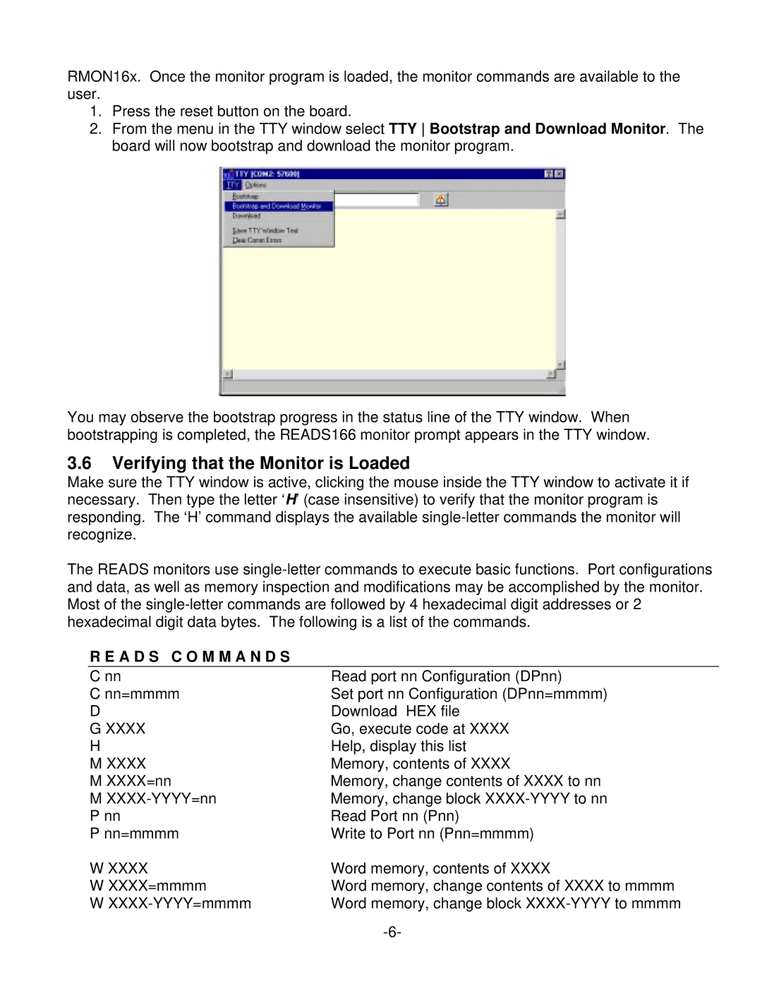 RCA RMB-167 manual Verifying that the Monitor is Loaded, A D S C O M M a N D S 