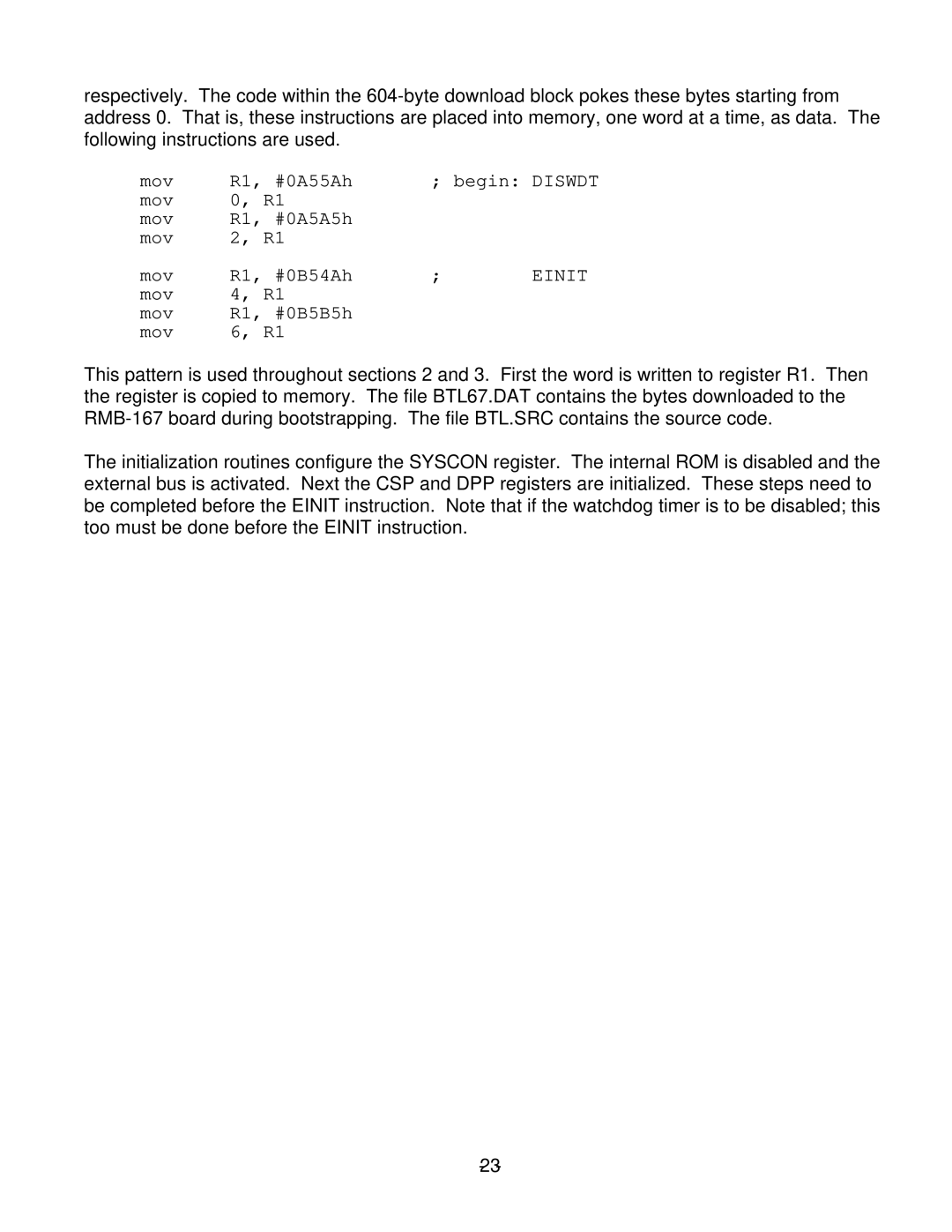 RCA RMB-167 manual Mov R1, #0A55Ah 