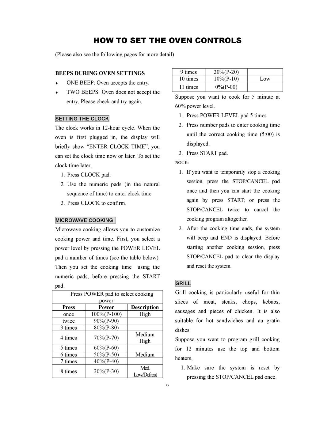 RCA RMW1171 owner manual HOW to SET the Oven Controls, Beeps During Oven Settings 