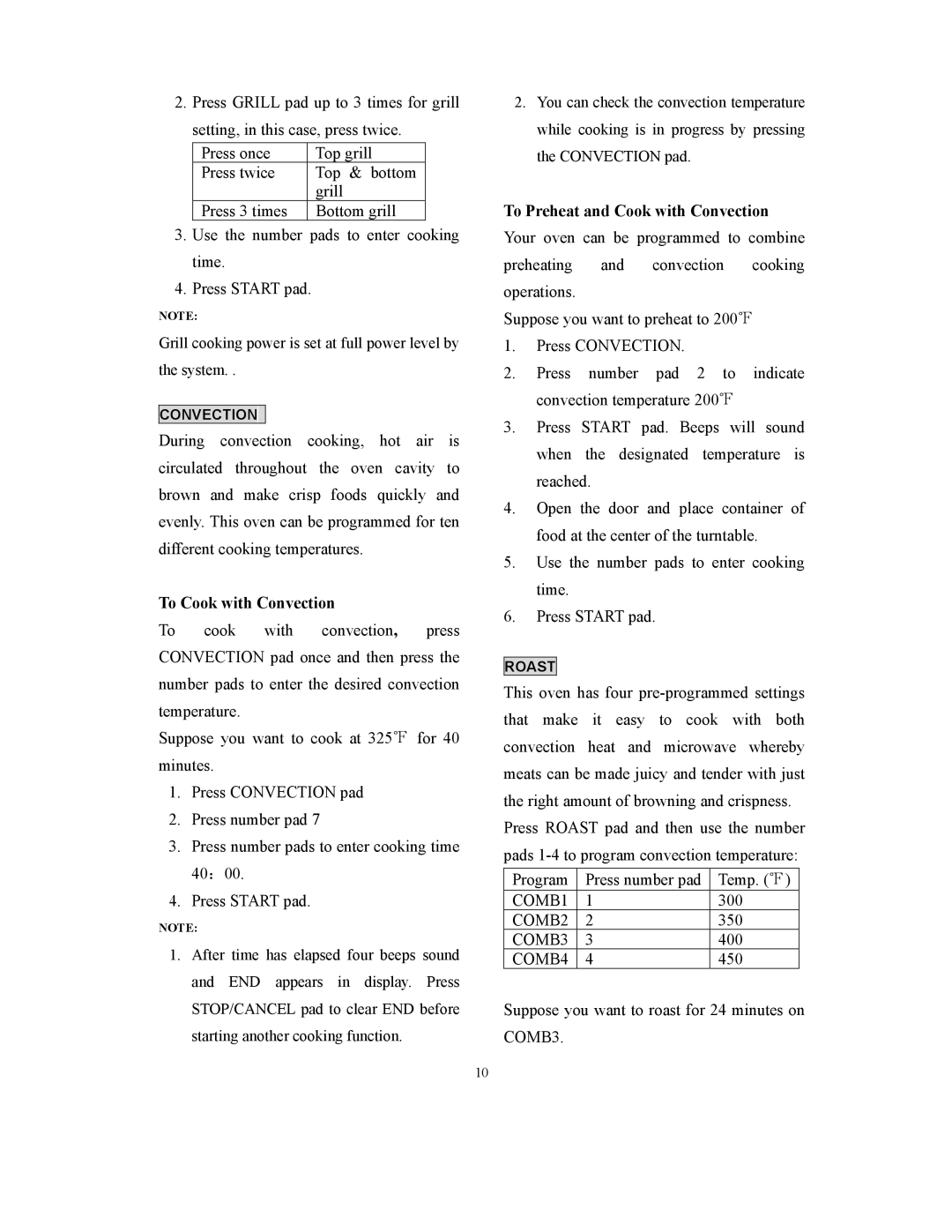 RCA RMW1171 owner manual To Cook with Convection 