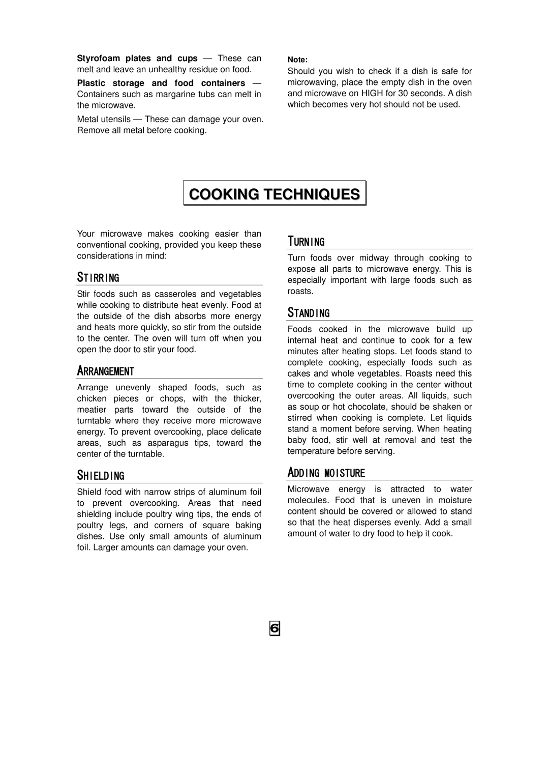 RCA RMW701 warranty Cooking Techniques, Stirring 