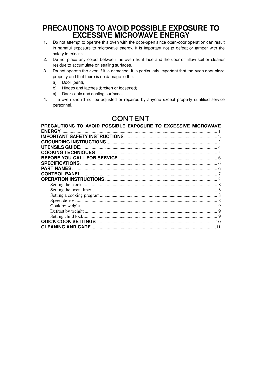 RCA RMW741 warranty Content 