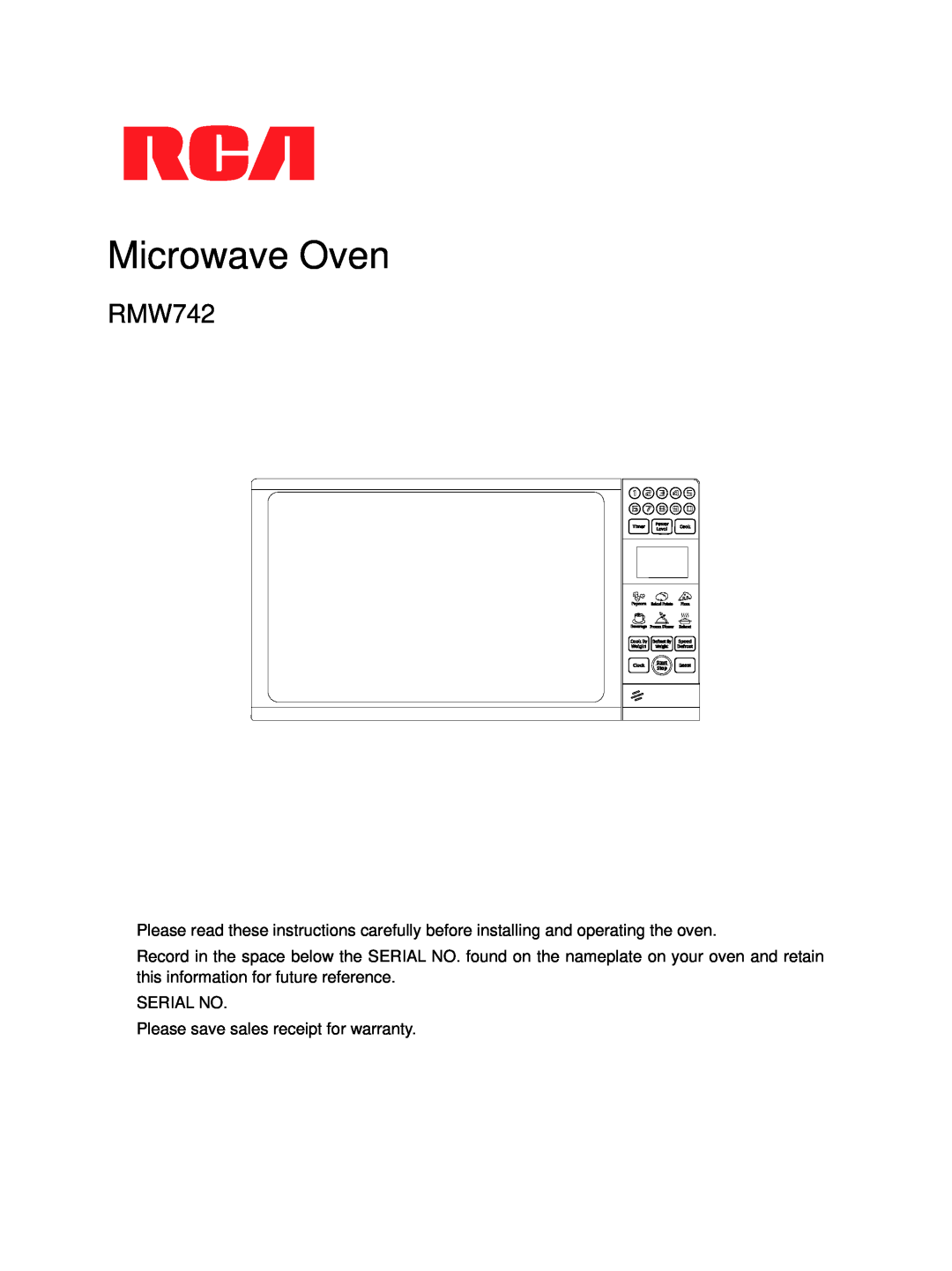 RCA RMW742 warranty Microwave Oven 
