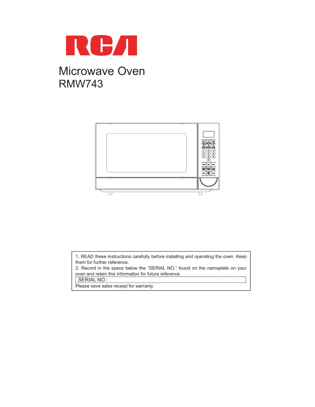 RCA RMW743 warranty Microwave Oven 