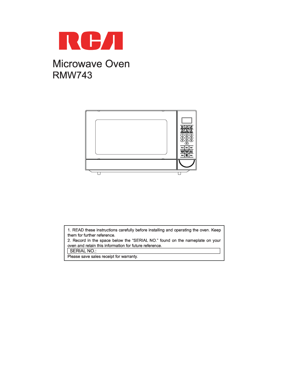 RCA RMW743 warranty Microwave Oven 