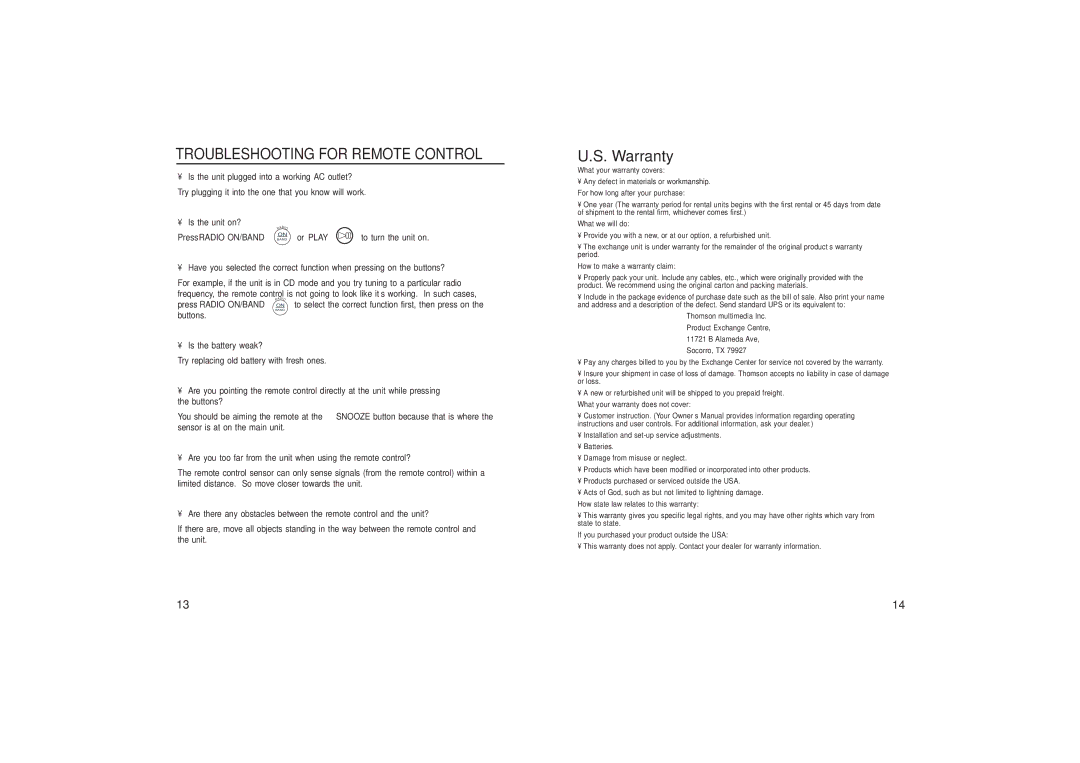 RCA RP 3757 user manual Is the unit plugged into a working AC outlet?, Is the unit on?, Press Radio ON/BAND Or Play 