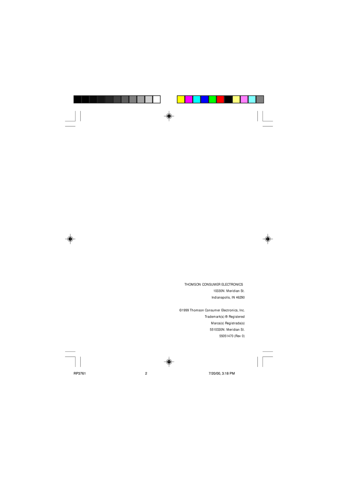 RCA RP-3761 manual Thomson Consumer Electronics 