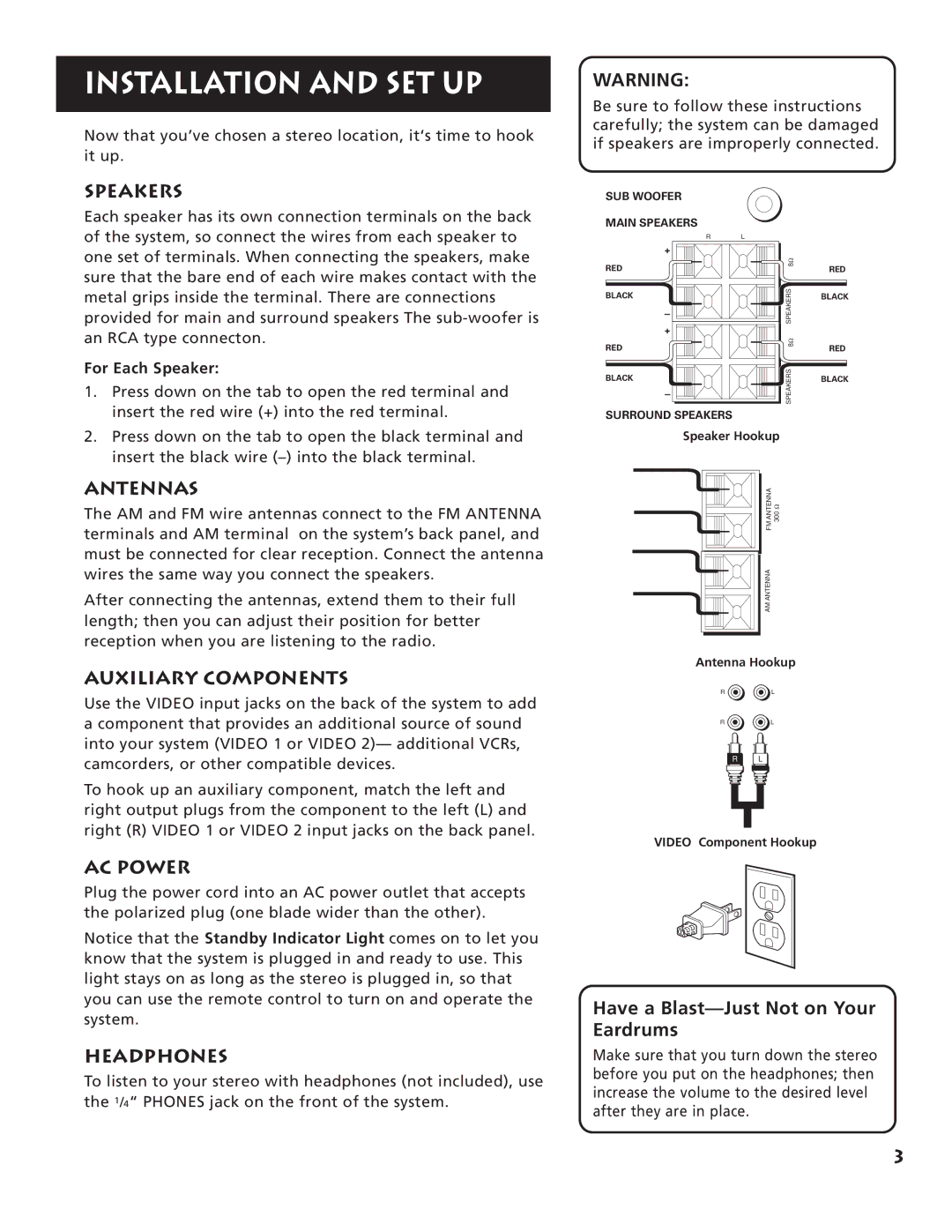 RCA RP-9555, RP-9540 manual Installation and SET UP 