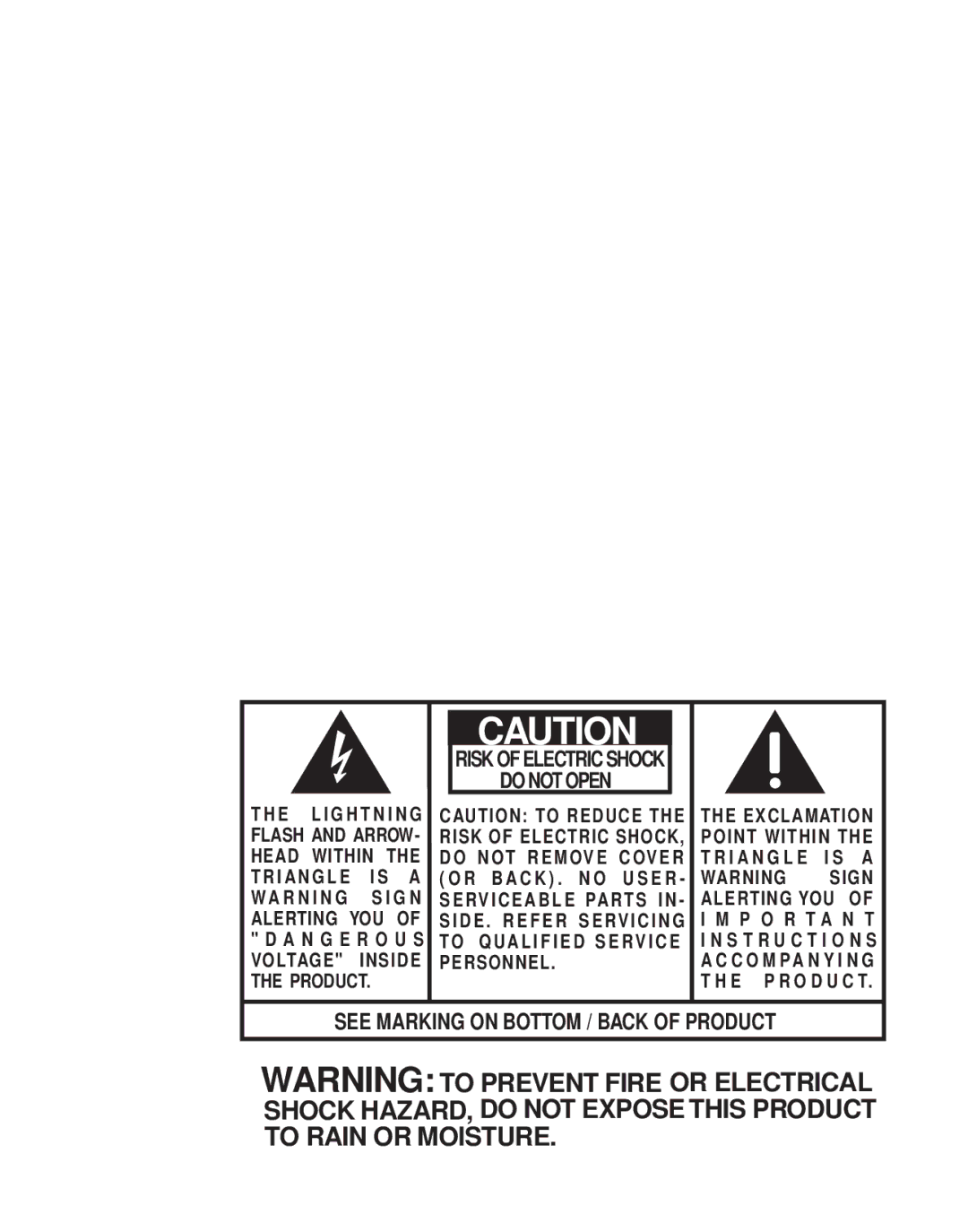 RCA RP3765 manual See Marking on Bottom / Back of Product 