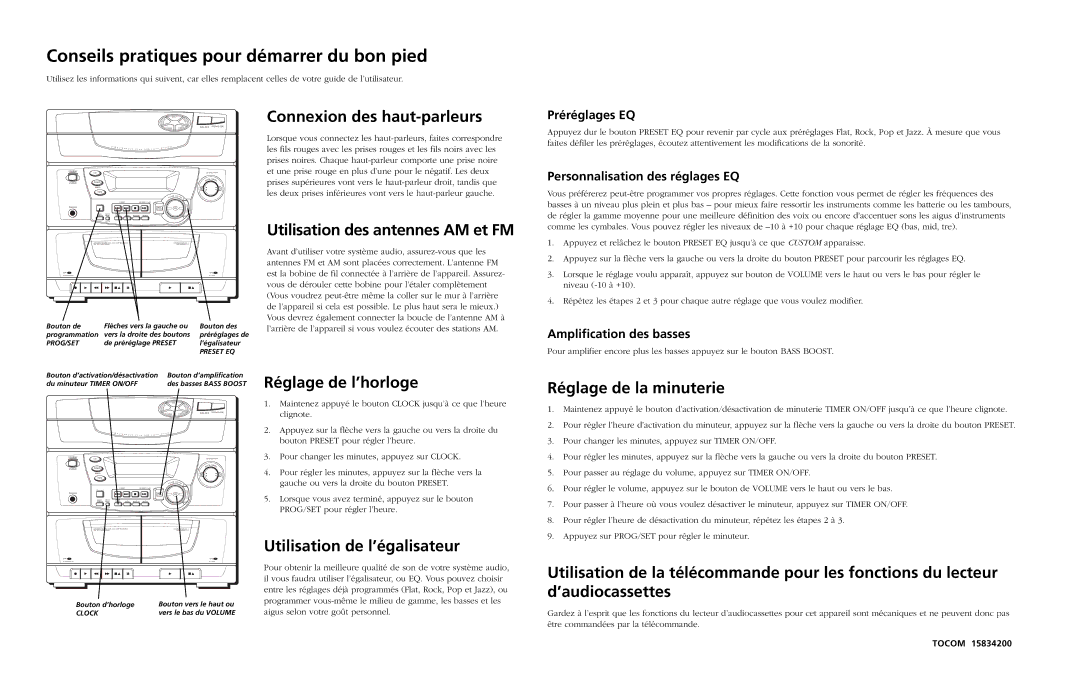 RCA RS1286B manual Conseils pratiques pour démarrer du bon pied 