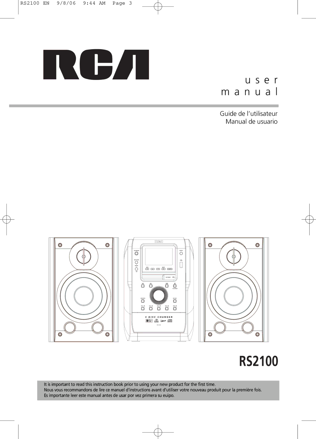 RCA RS2100 user manual 