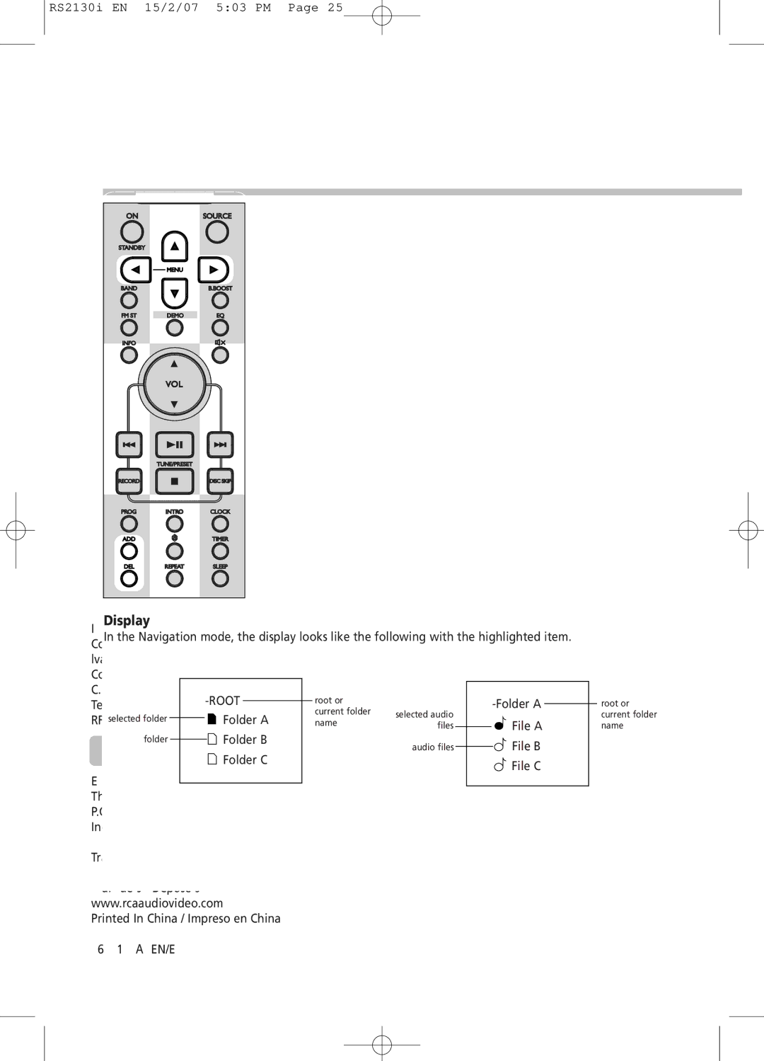 RCA RS2130i user manual Importador 