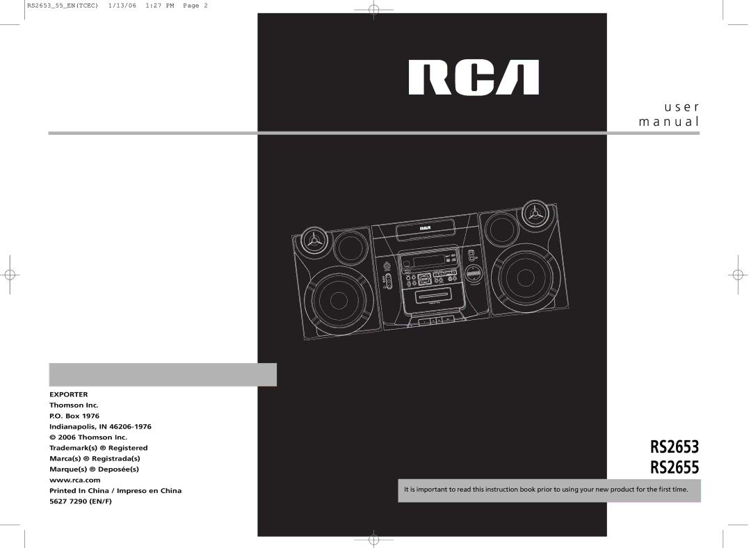 RCA user manual RS2653 RS2655 