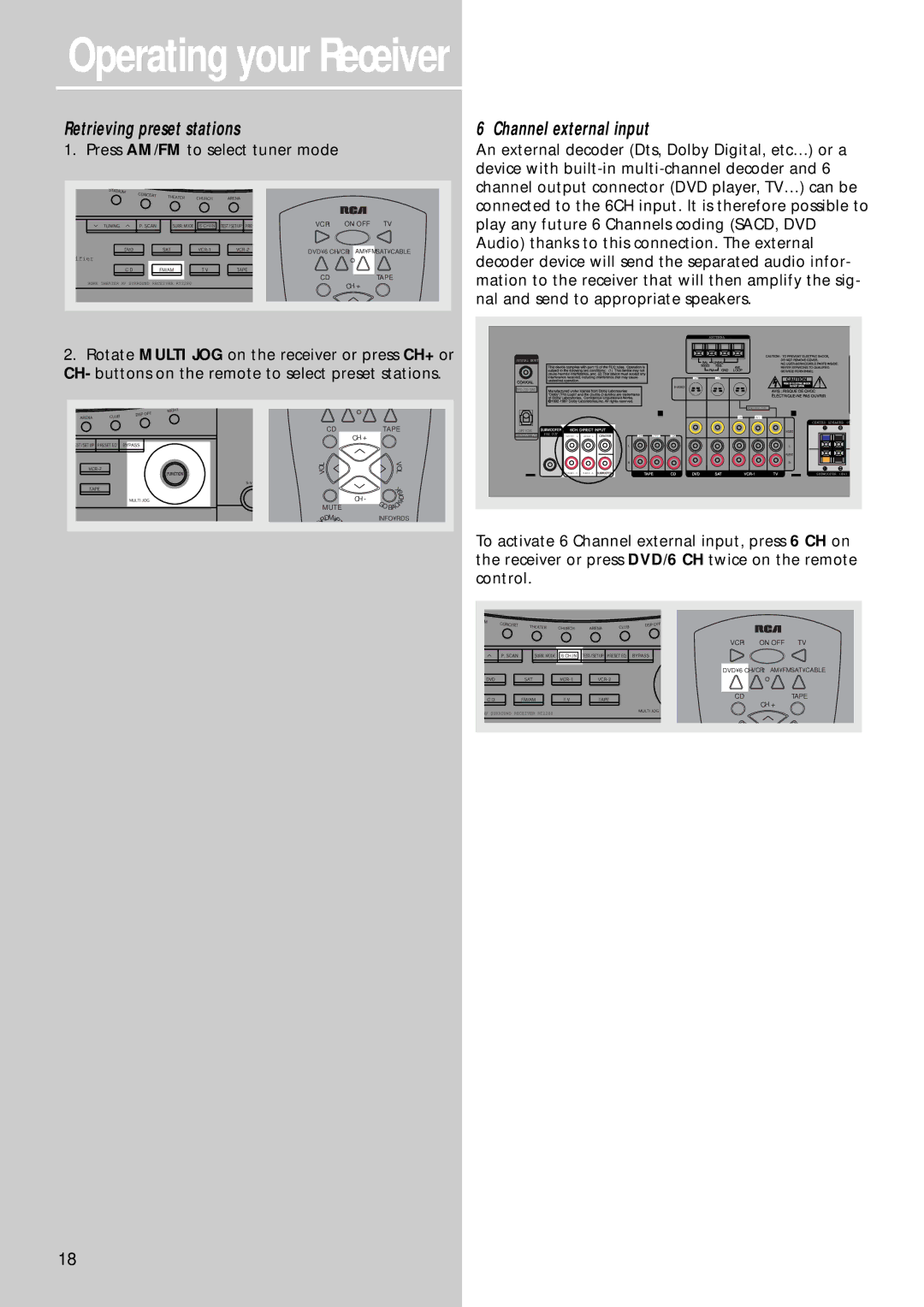 RCA RT2250R, RT2280 user manual Retrieving preset stations, Press AM/FM to select tuner mode 