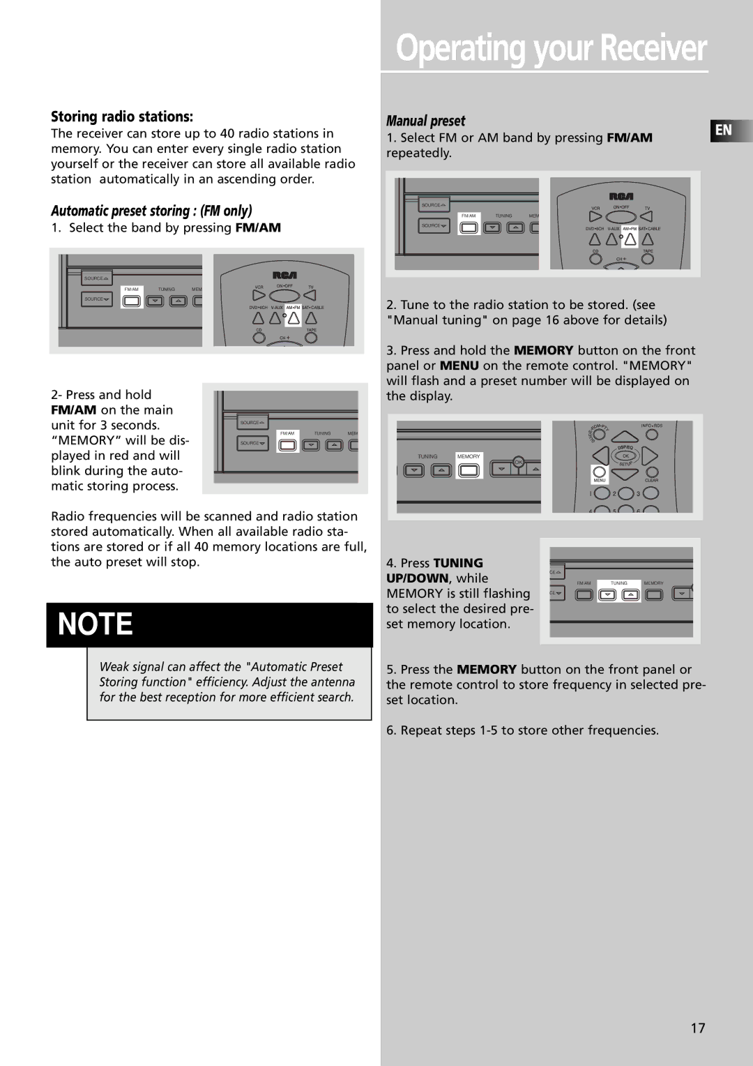 RCA RT2600, RT2350BK manual Storing radio stations, UP/DOWN, while 