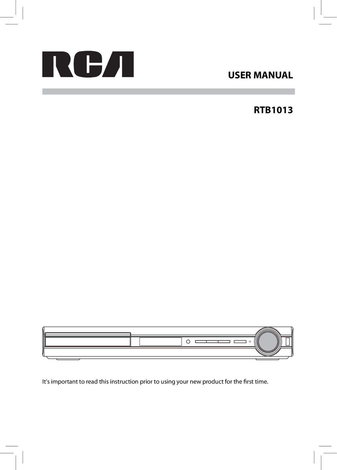 RCA RTB1013 user manual 