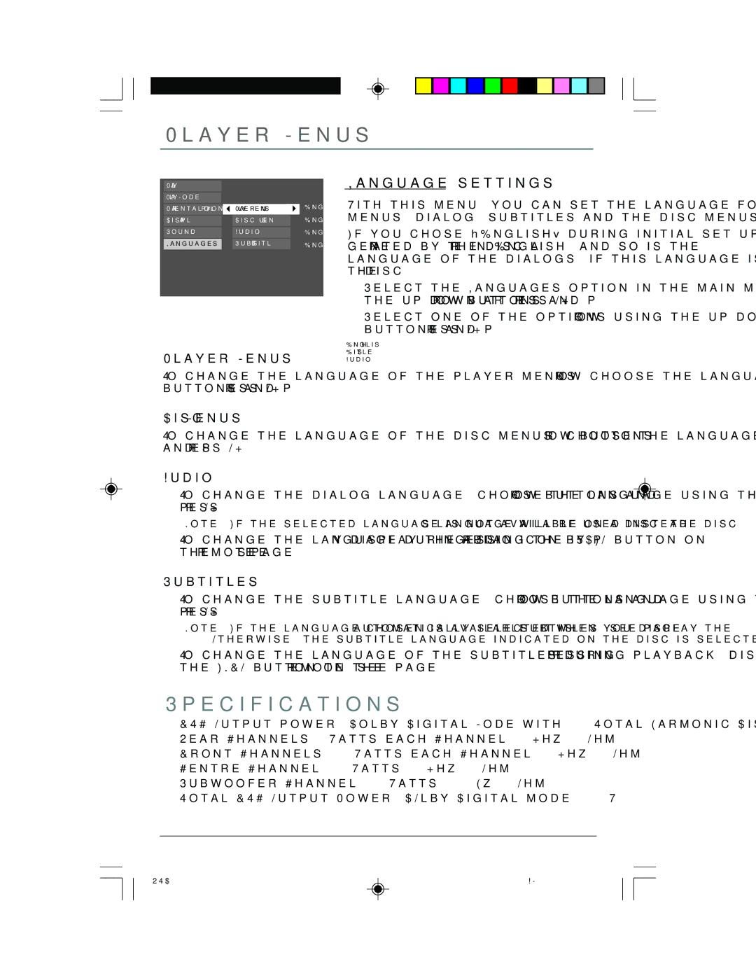 RCA RTD205 manual Language settings, Player Menus, Disc Menus, Audio, Subtitles 